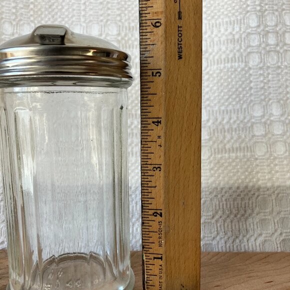 Classic American Diner-Style Ribbed Glass Sugar Dispenser - Picture 6 of 6